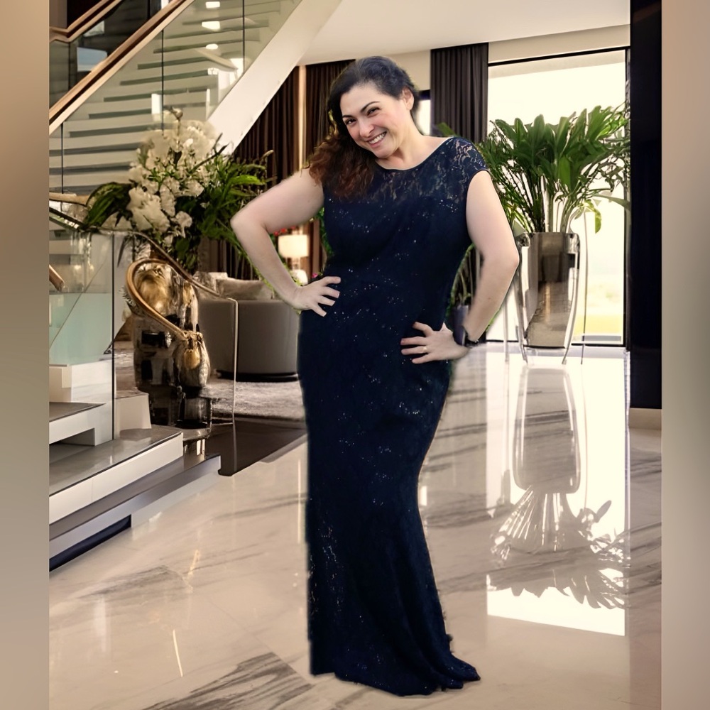 Party dress black with black sequence